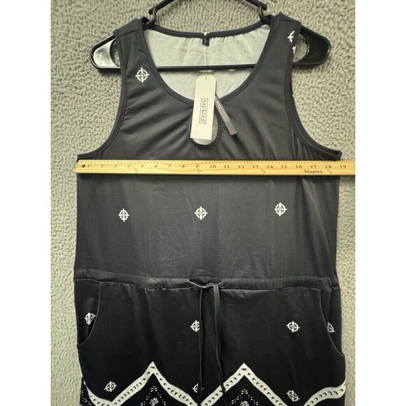 Saukole Dress Womens L Black Sleeveless Tie Pockets Round Neck - Picture 5 of 11